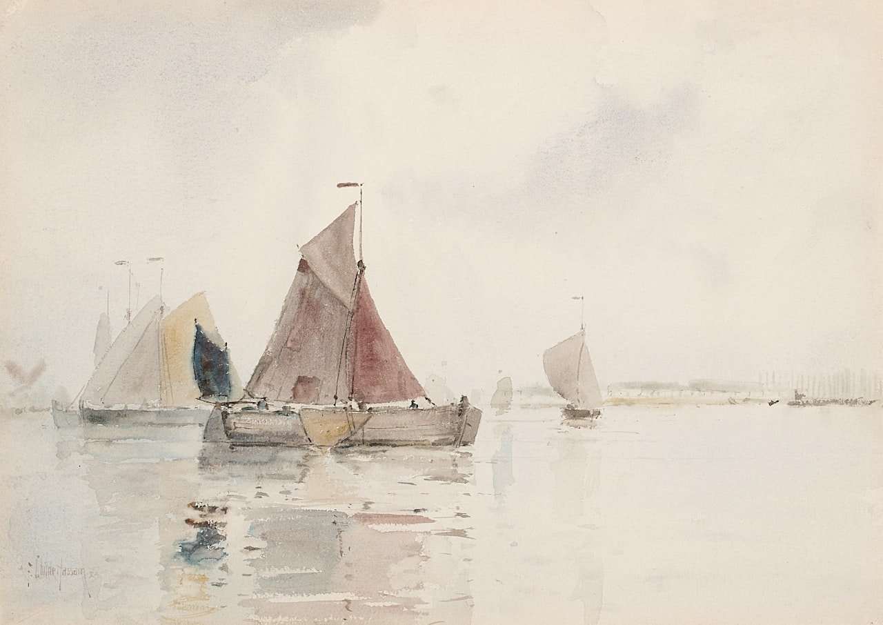 Riding the Breeze (Sailing) by Childe Hassam