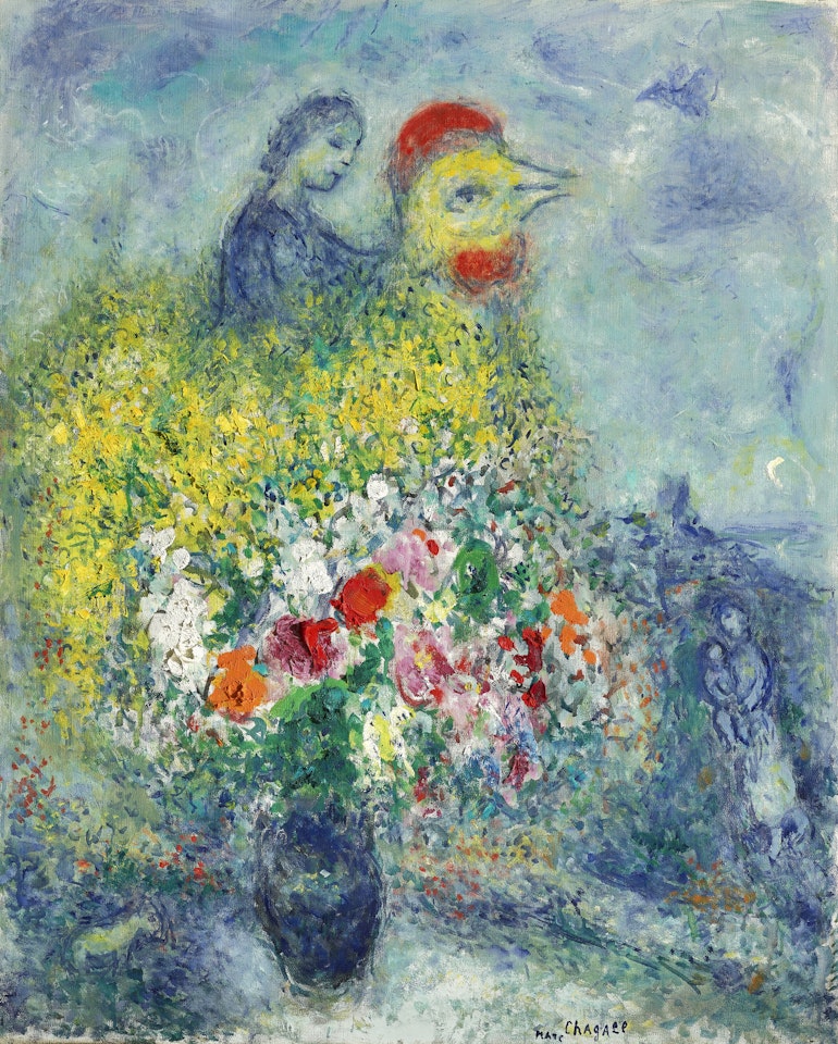 Le coq au bouquet by Marc Chagall