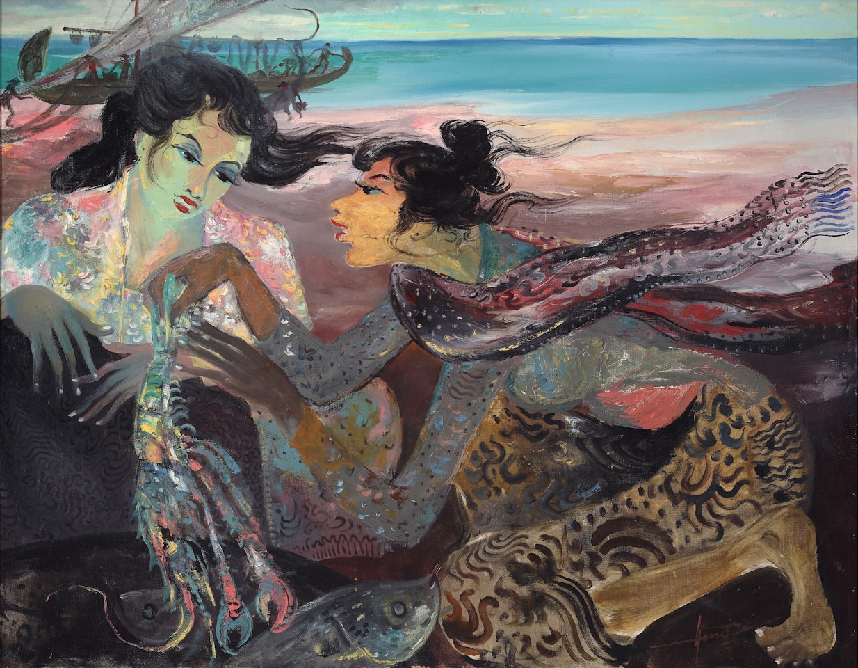 Selling the Lobster by Hendra Gunawan