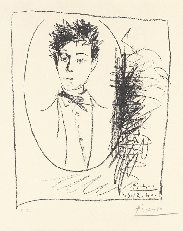 Portrait of Arthur Rimbaud, from Arthur Rimbaud vu par les peintres contemporains (Mourlot 342; Bloch 1007; Cramer books 119) by Pablo Picasso