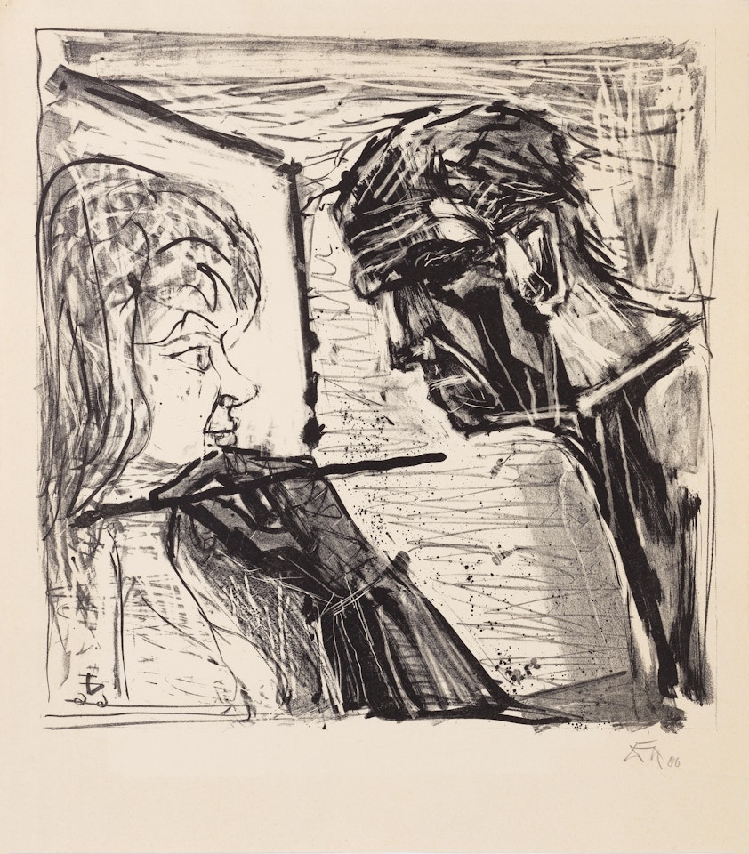 Selbstbildnis Im Profil Beim Malen (Karsch 307.a) by Otto Dix