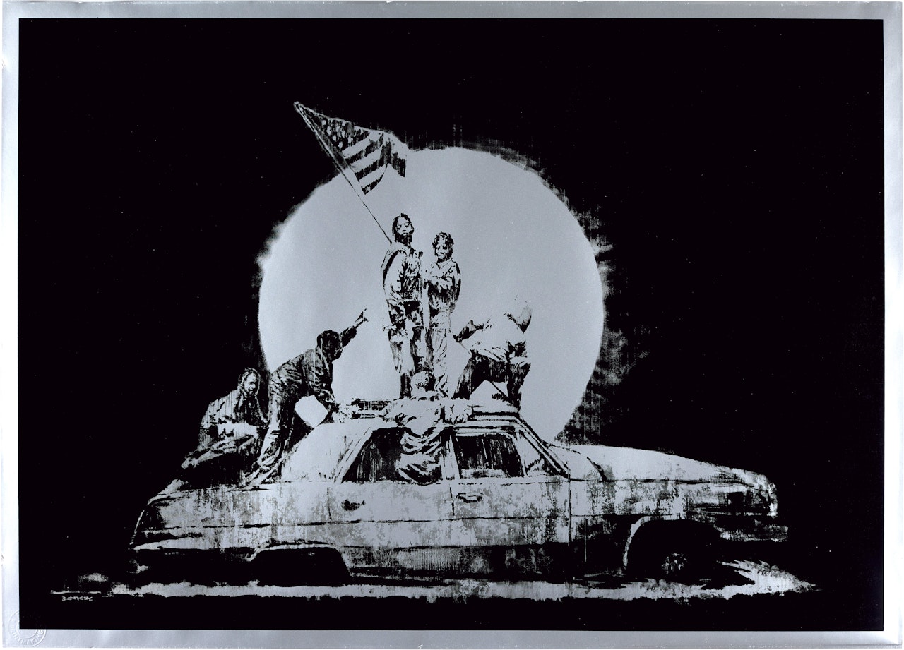 Flag (Silver) by Banksy