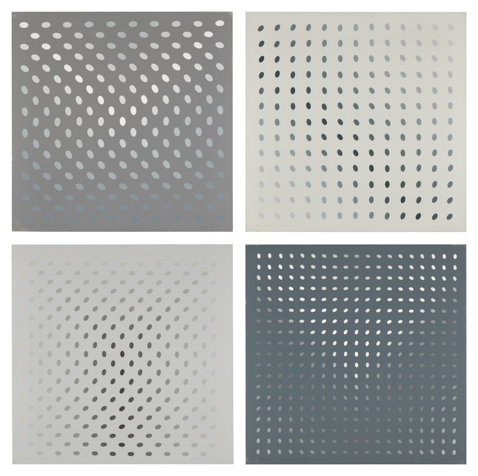 Nineteen Greys (a - d) by Bridget Riley