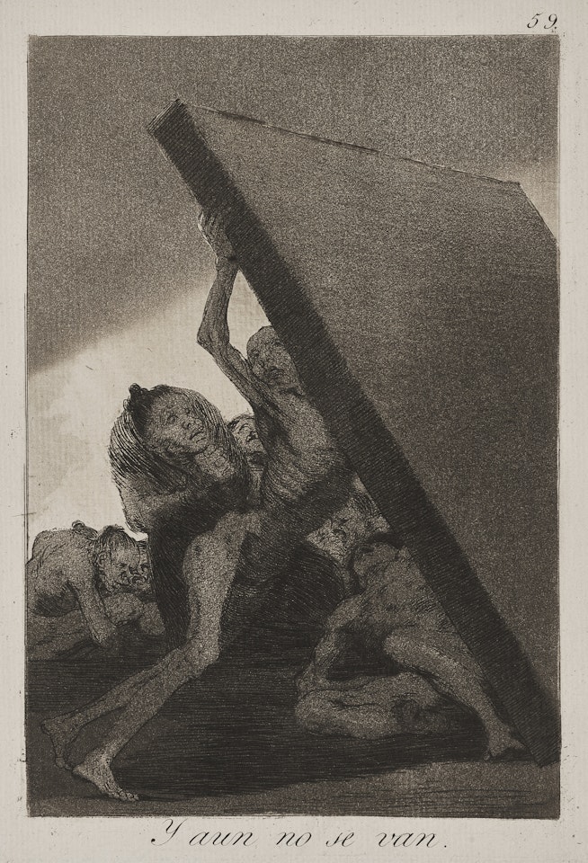 Y aun no se van. (And still they don"t go.), Plate 59 from: Los Caprichos by Francisco José de Goya