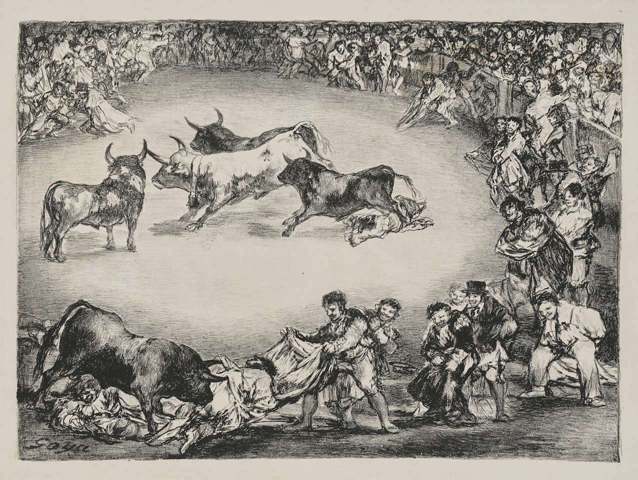 Dibersión de España (Spanish Entertainment), from: The Bulls of Bordeaux by Francisco José de Goya