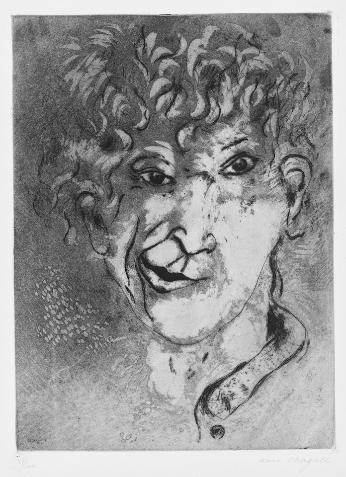 Selbstbildnis mit Grimasse (Self-Portrait with Grimace) by Marc Chagall
