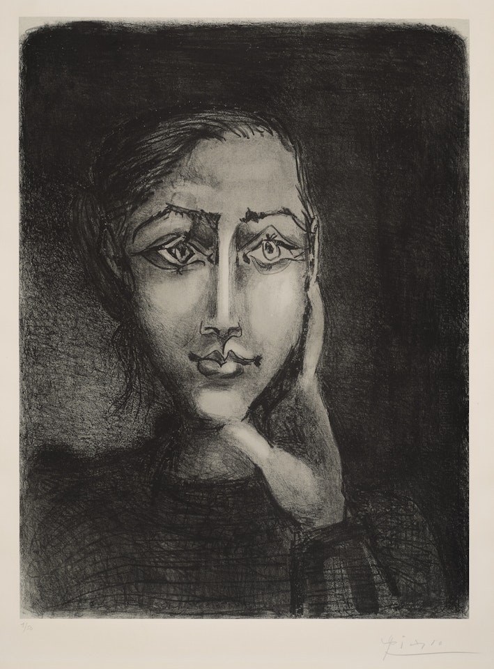 Françoise sur fond gris by Pablo Picasso