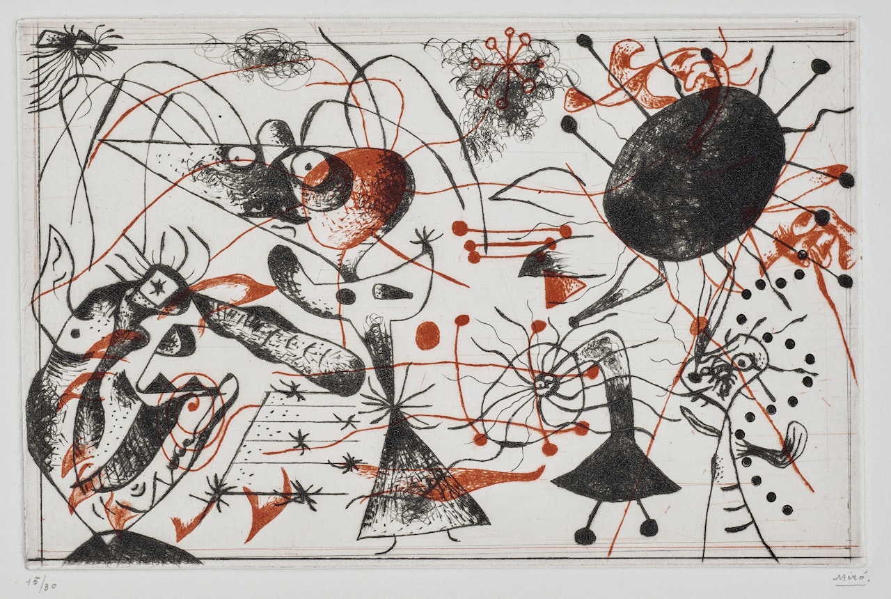 One Plate from: Série noire et rouge by Joan Miró