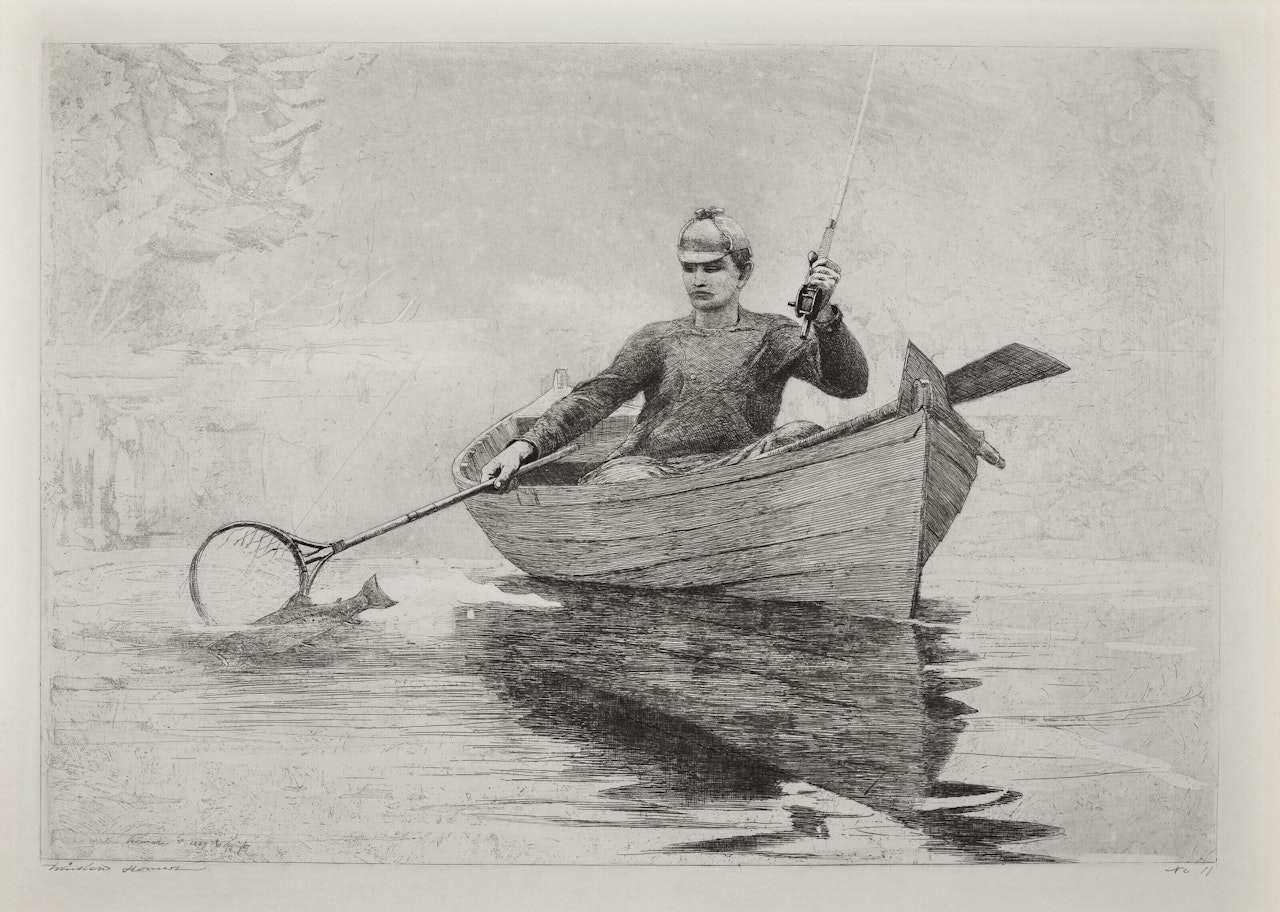 Fly Fishing, Saranac Lake by Winslow Homer