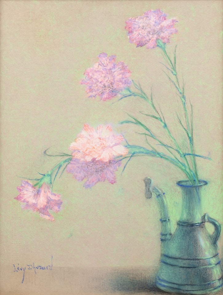 BOUQUET D"ŒILLETS DANS UN VASE by Lucien Lévy-Dhurmer
