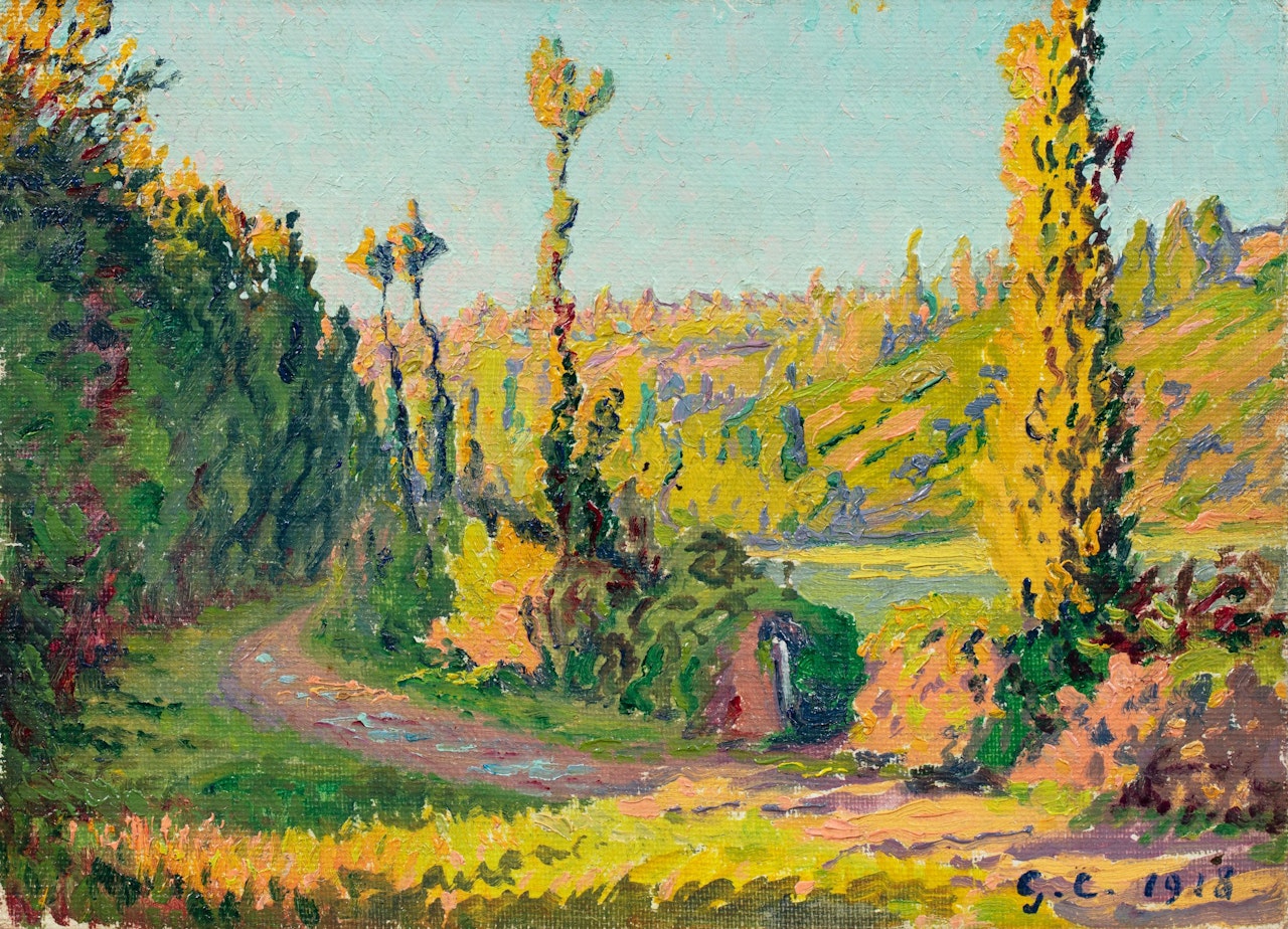 VALLÉE DU TRIEUX, PRÈS DE GUINGAMP, LE SOIR by Gustave Cariot