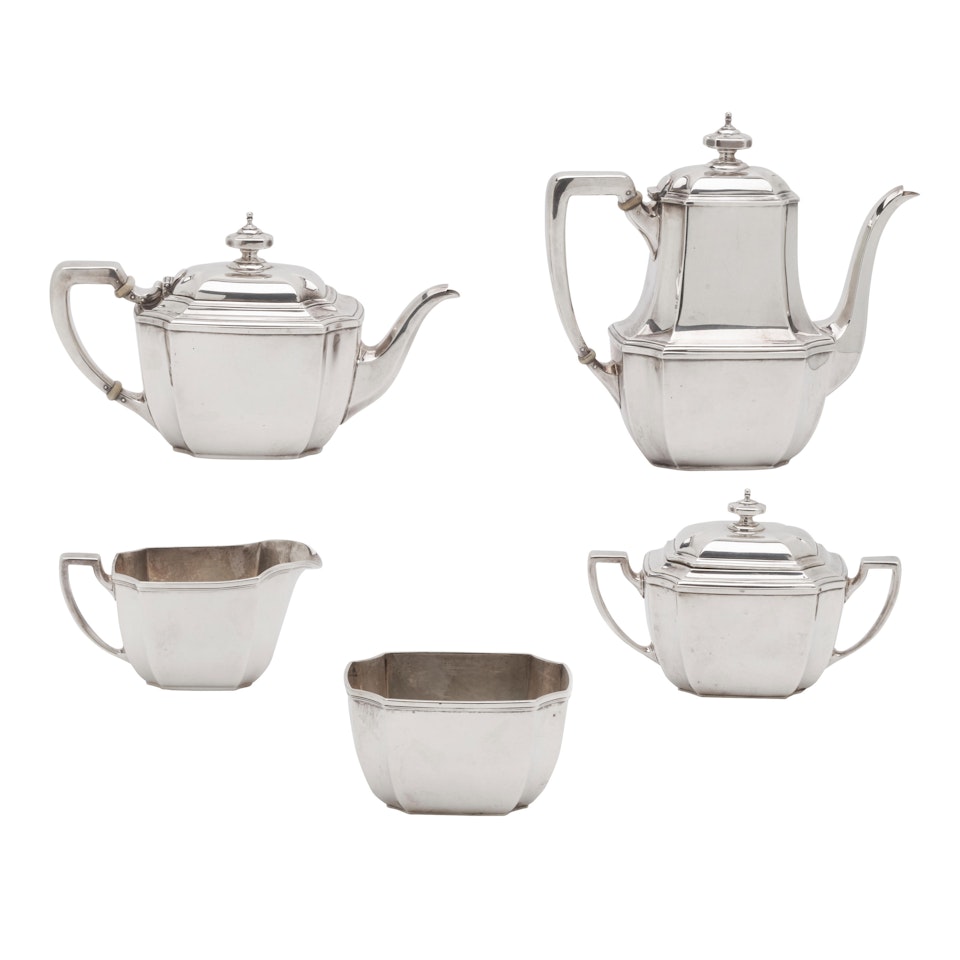 A TIFFANY & CO. STERLING SILVER FIVE-PIECE TEA AND COFFEE SERVICE by Tiffany & Co.