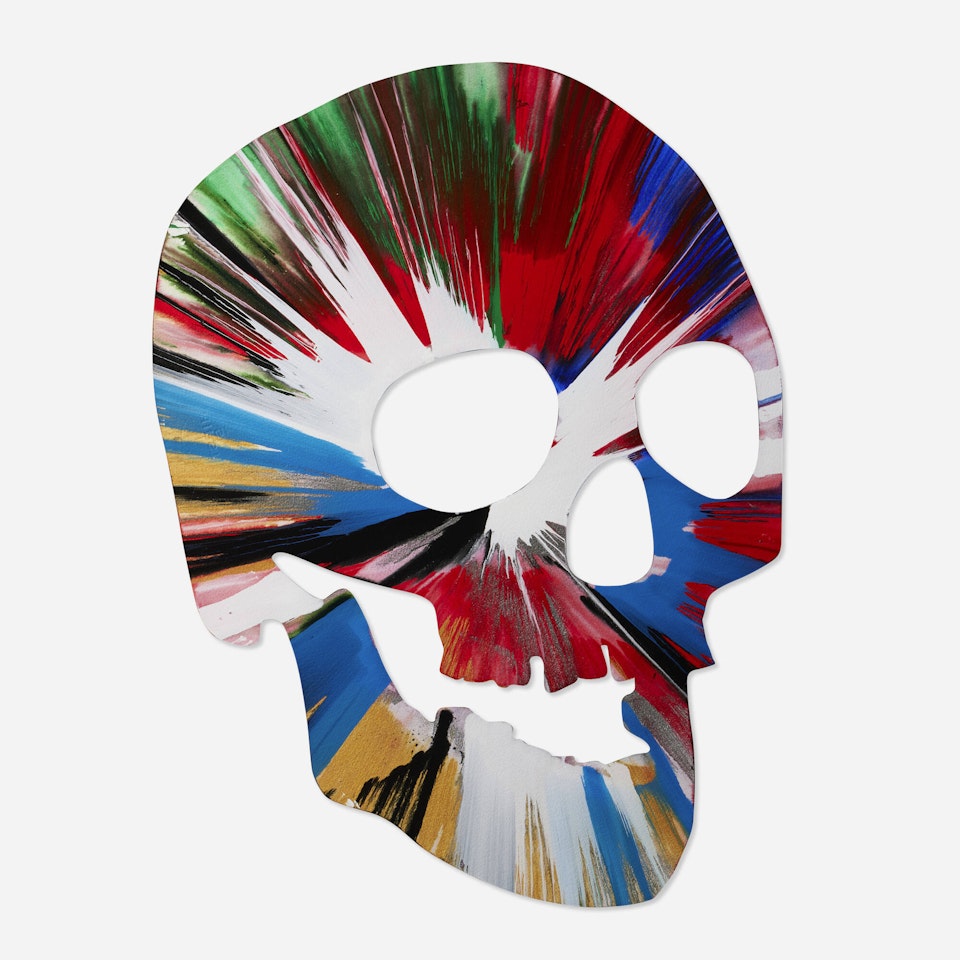 Skull Spin Painting by Damien Hirst