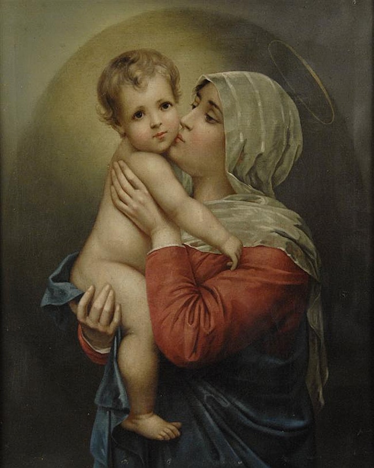 THE KISS- MADONNA AND CHILD by Continental School