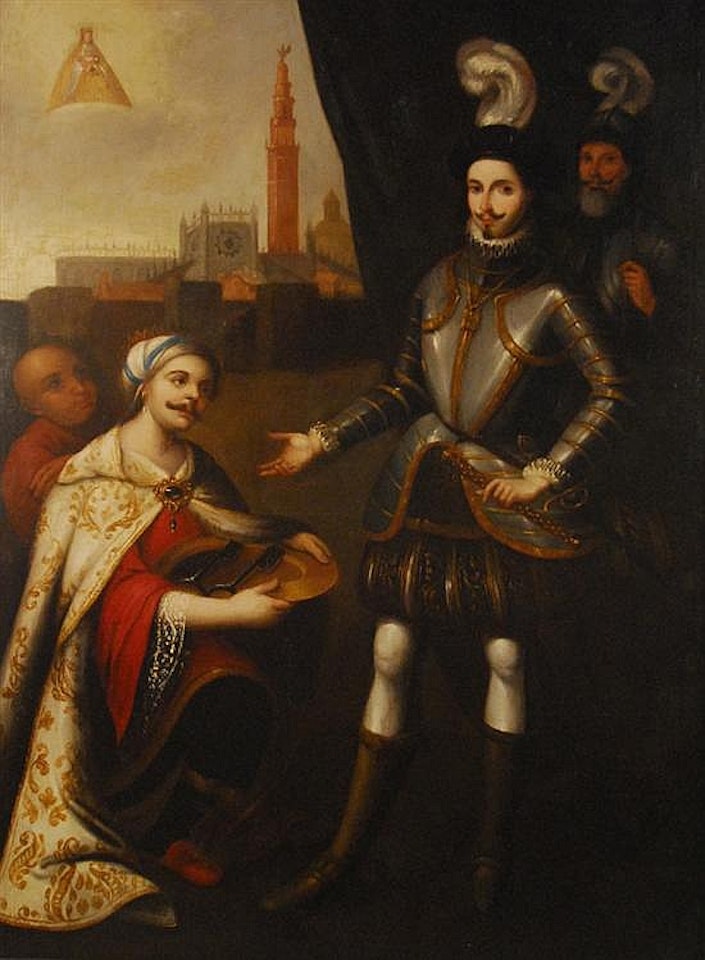 SAINT FERDINAND RECEIVING THE KEYS TO SEVILLE by Spanish School