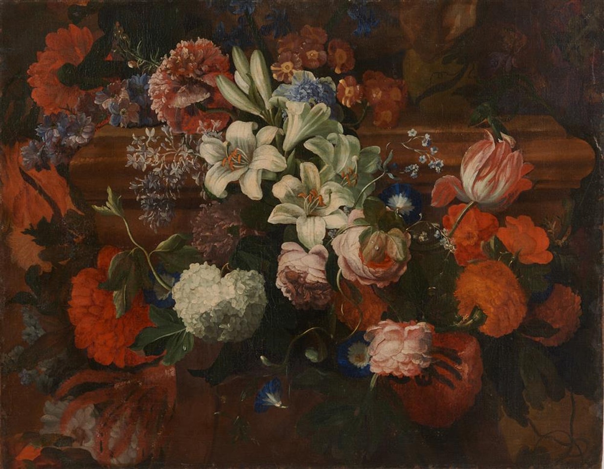 Swag of Flowers by Continental School