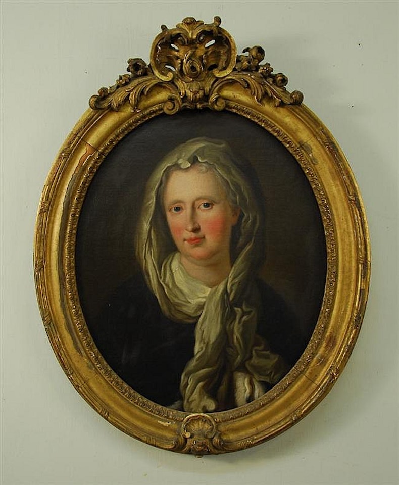 PORTRAIT OF A WOMAN IN WHITE SCARF by French School