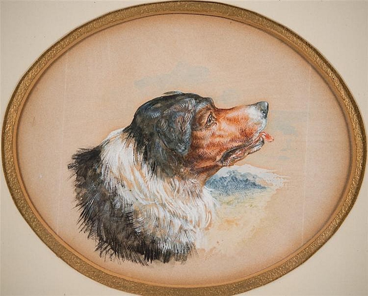 PORTRAIT OF A DOG IN PROFILE by Albert Bierstadt