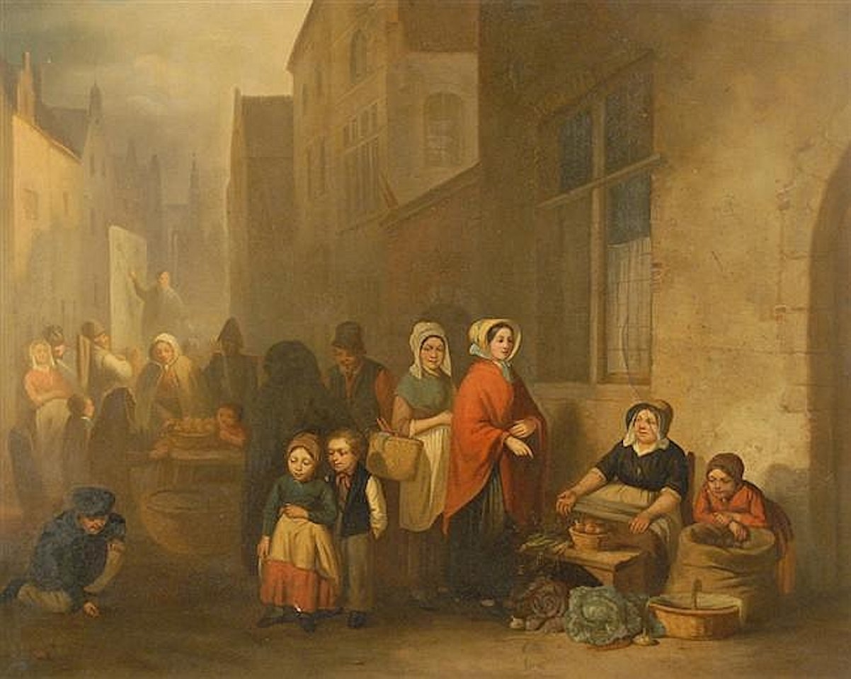 THE VEGETABLE SELLER by Dutch School