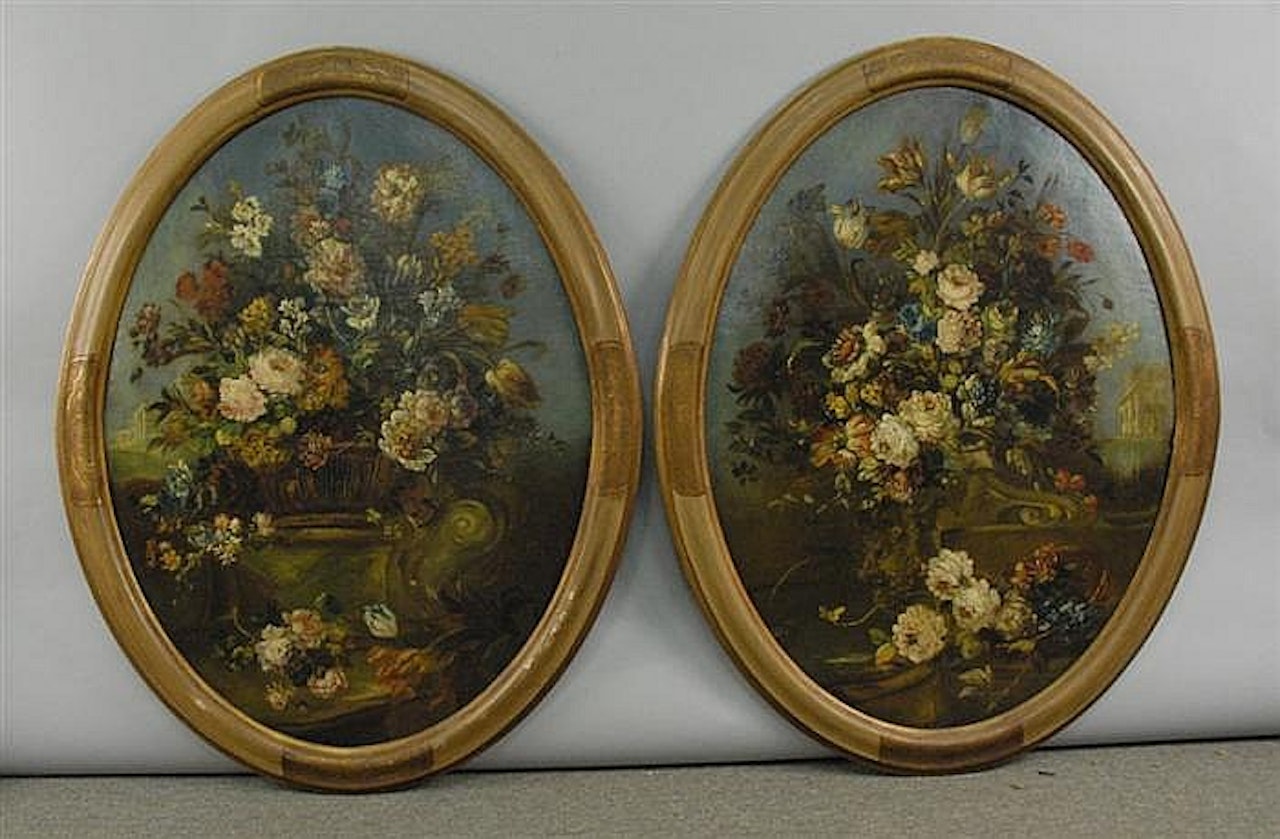 PAIR OF FLORAL STILL LIFES by Continental School