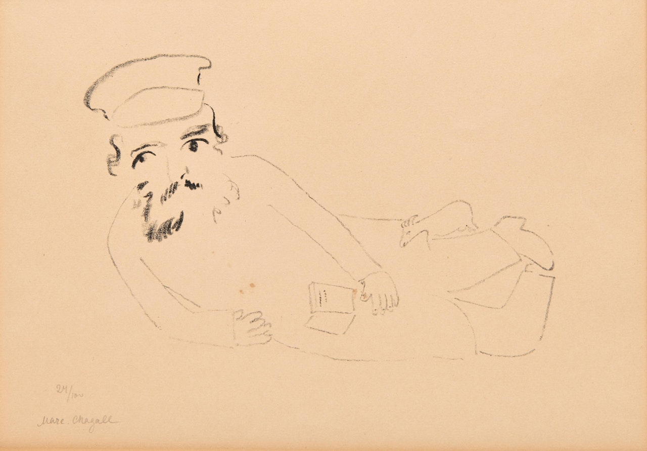 Man With Book by Marc Chagall