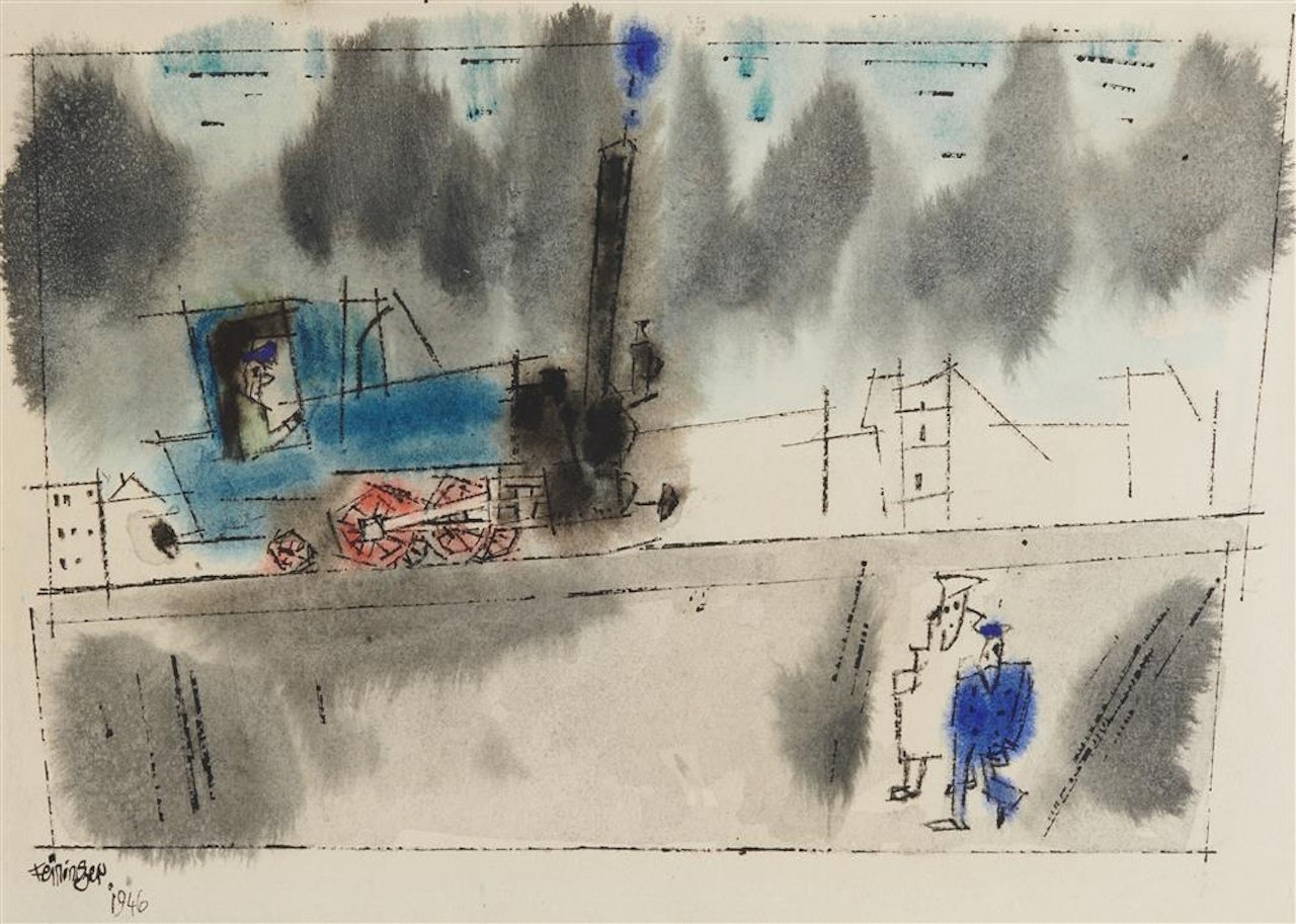 (Locomotive) by Lyonel Feininger