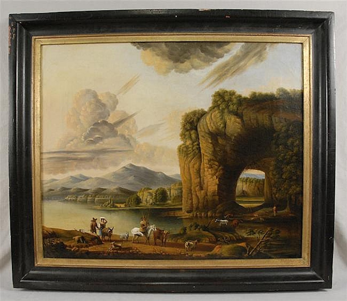 LANDSCAPE WITH TRAVELLERS by Italian School