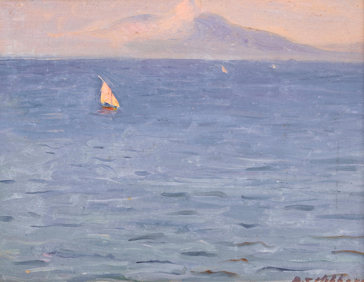 Bay Of Naples With Mt. Vesuvius, Italy by Aldro Thompson Hibbard