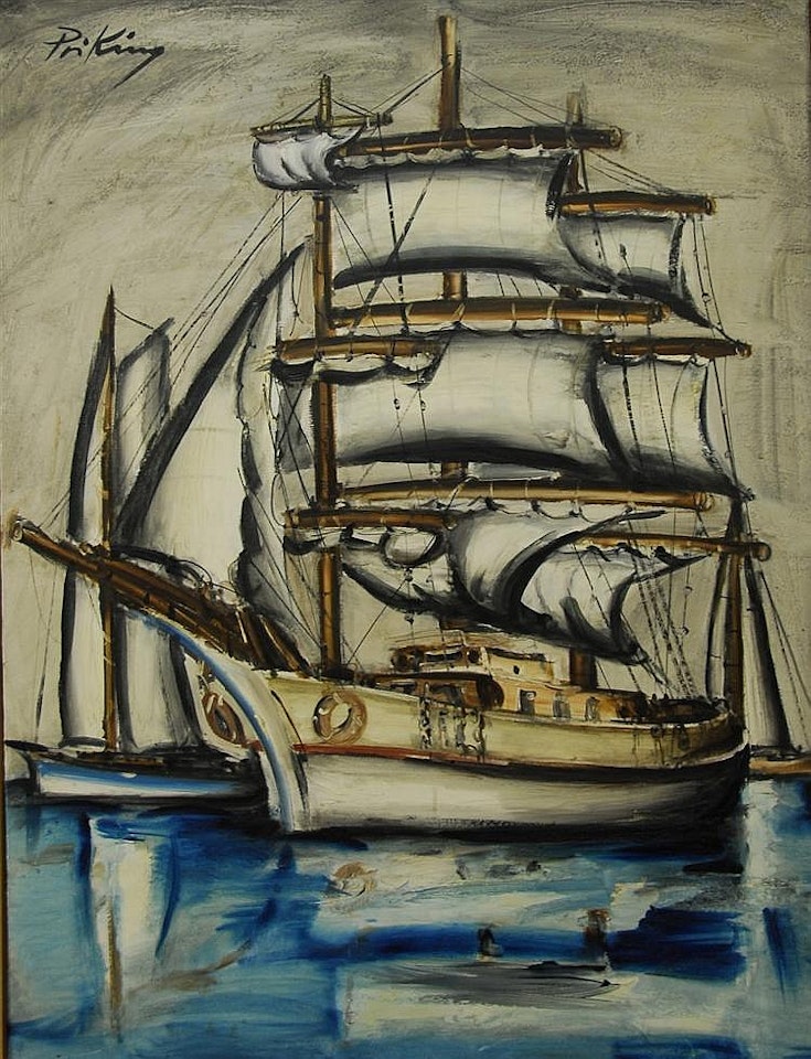 TALL SHIP AT DOCK by Franz Priking