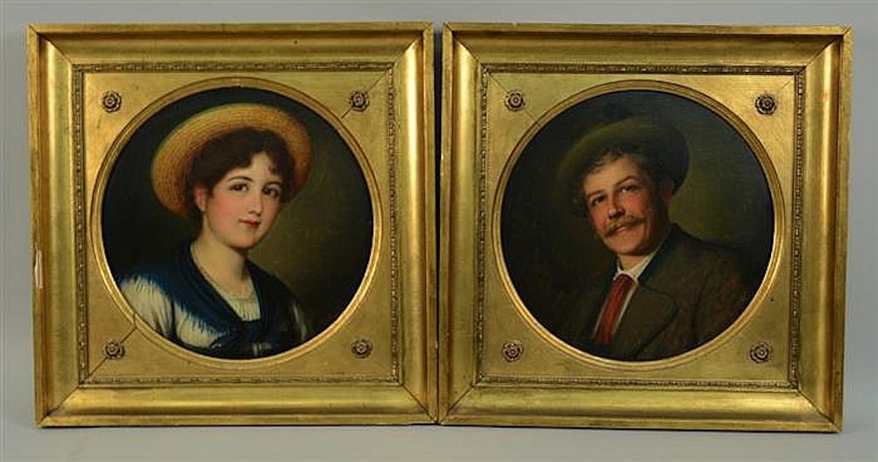 PAIR OF PORTRAITS FEATURING A MAN AND WOMAN by German School