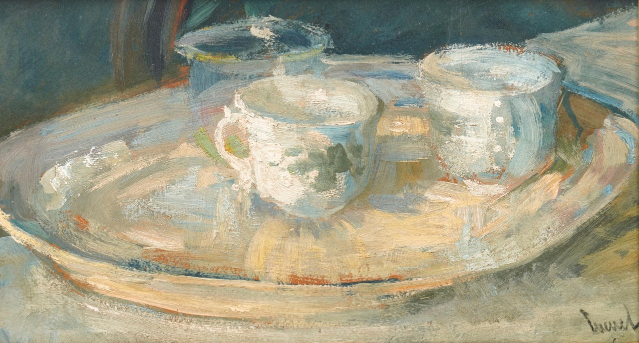 Still Life With Teacups by Edward Cucuel