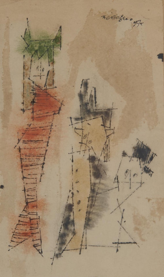 (Three Figures) by Lyonel Feininger