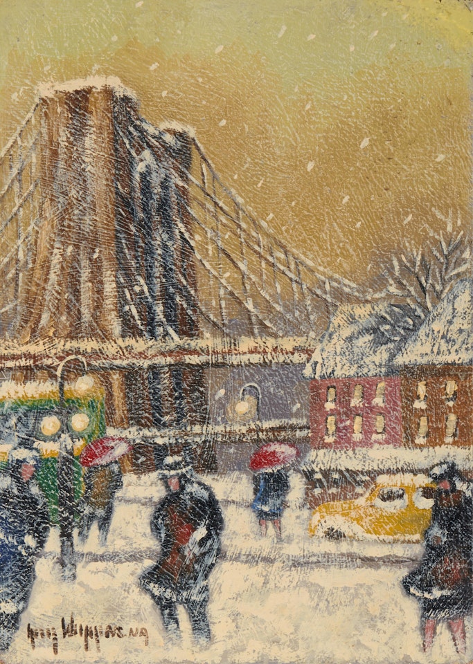 Snow On Brooklyn Bridge by Guy Carleton Wiggins