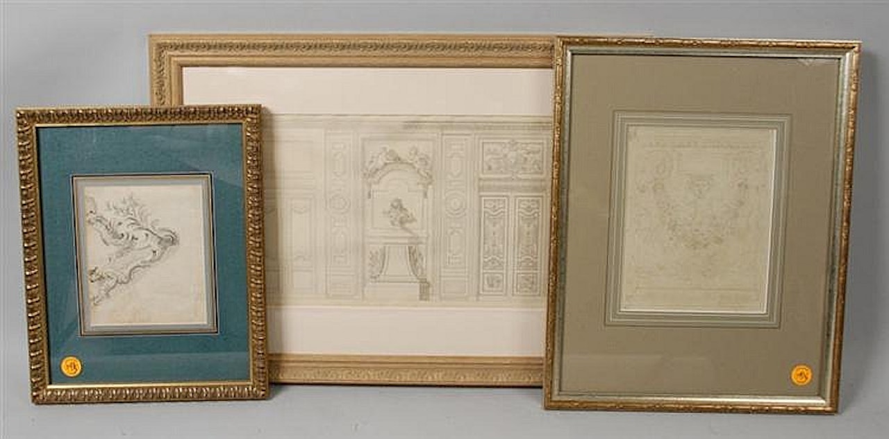 THREE ARCHITECTURAL DRAWINGS by French School
