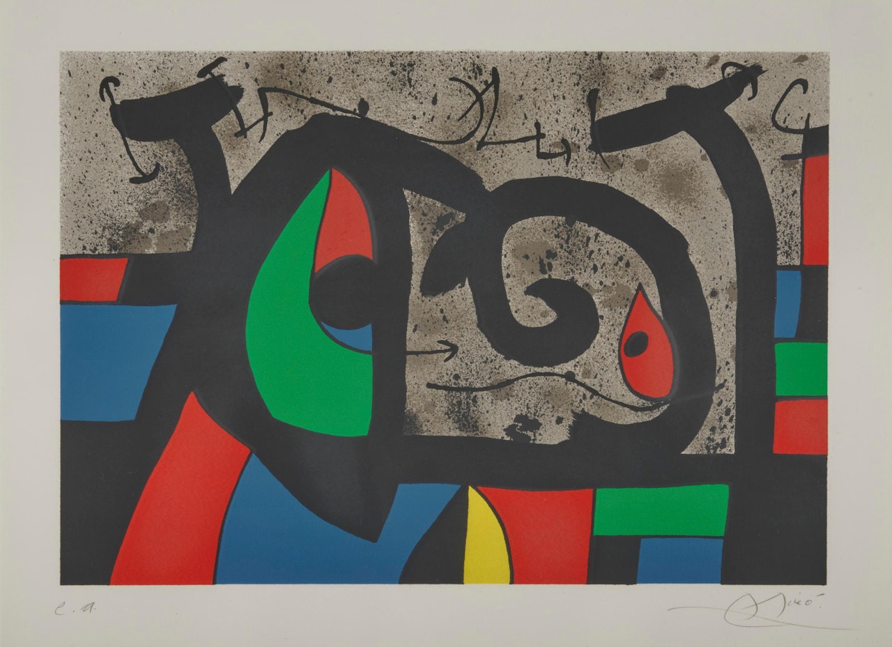 One Plate From Le Lezard Aux Plumes D"Or by Joan Miró