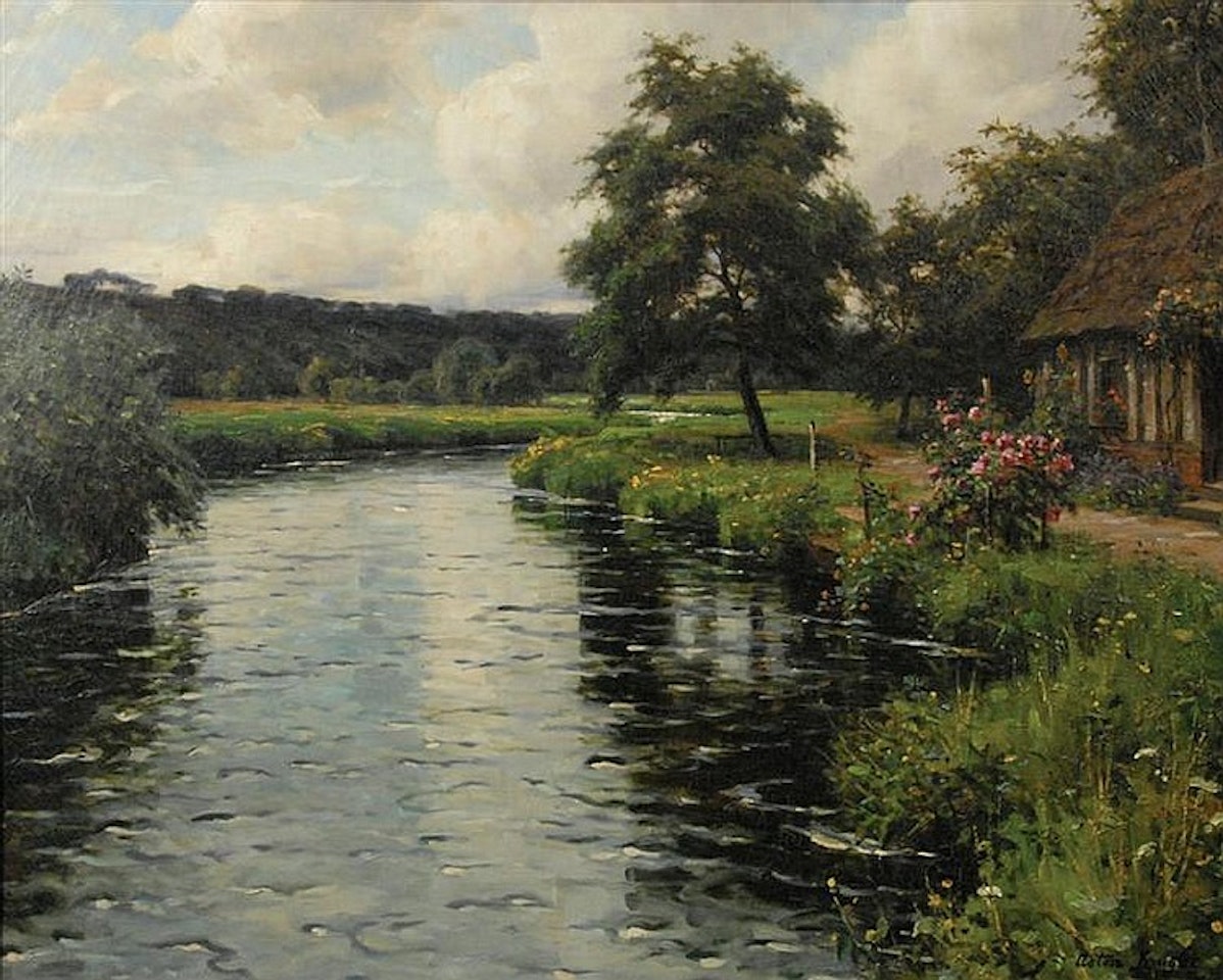 COTTAGE BY A RIVER by Louis Aston Knight