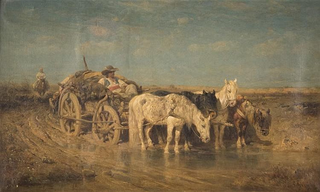 HALT FOR WATER by Adolf Schreyer