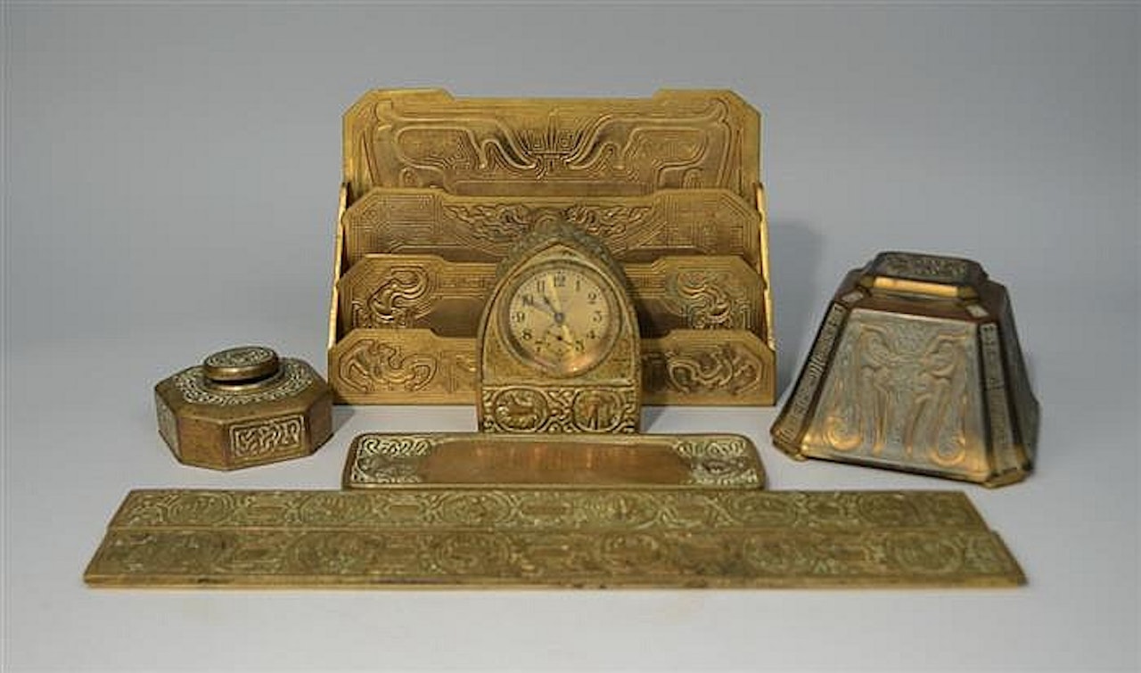 GILT BRONZE DESK OBJECTS by Tiffany Studios
