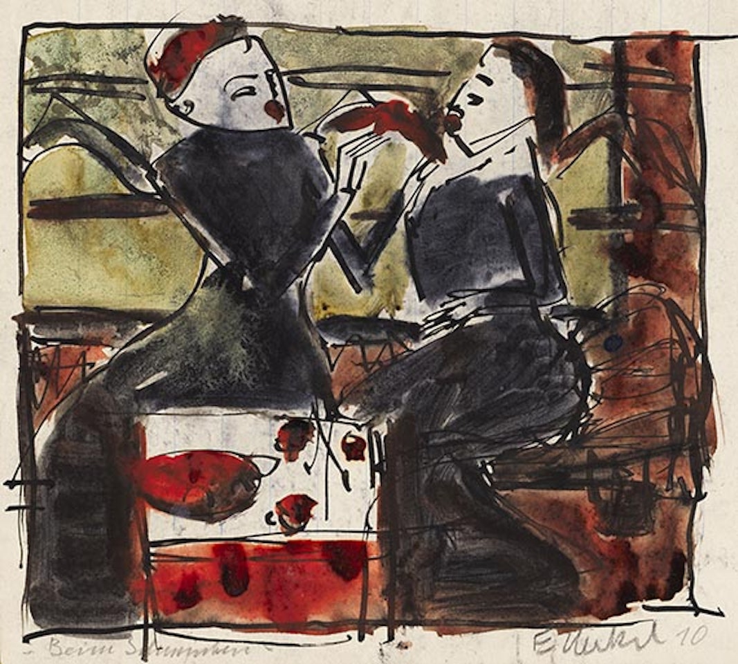 Beim Schminken by Erich Heckel