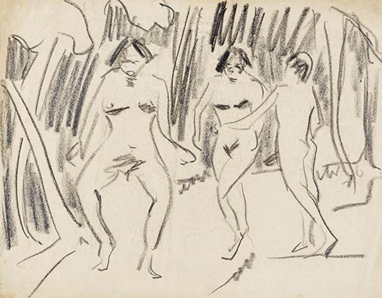 Laufende Badende by Ernst Ludwig Kirchner
