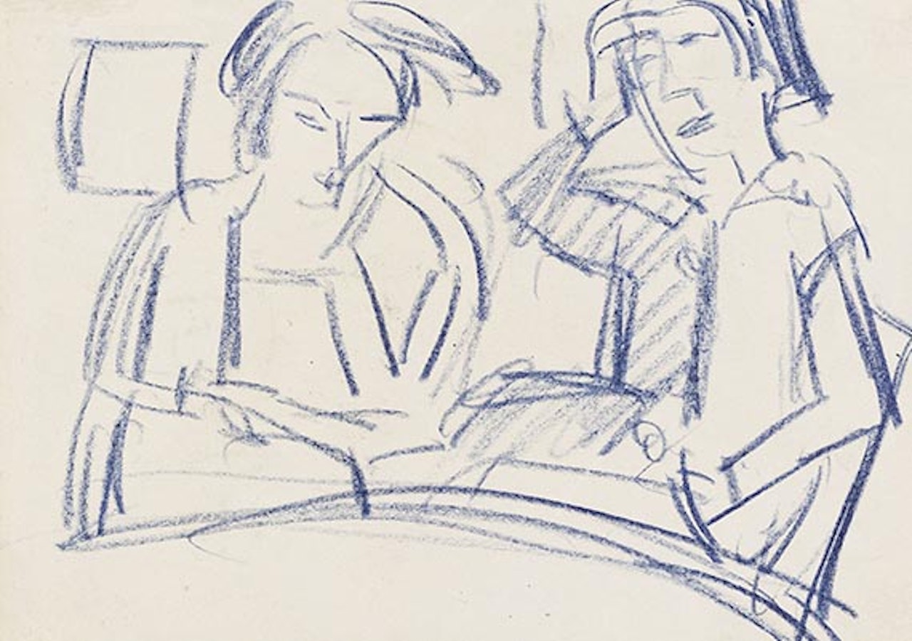 Beim Vorlesen by Ernst Ludwig Kirchner