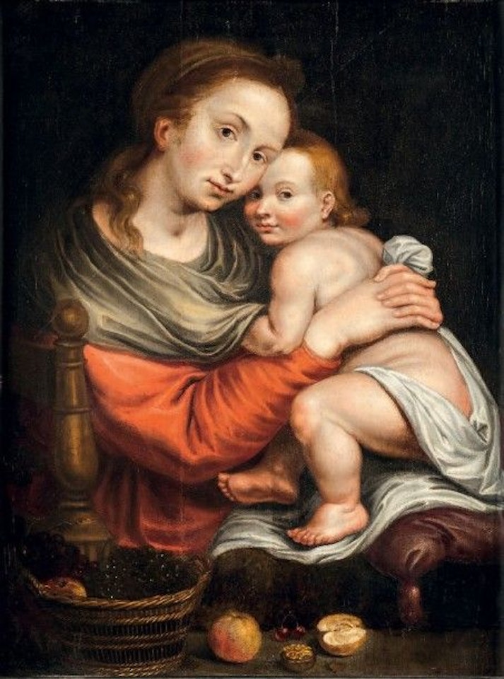 Virgin and Child with a basket of fruit by Flemish School