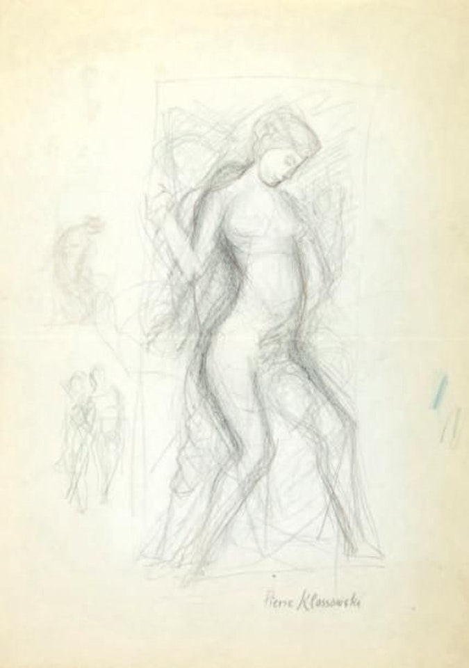 ROBERTE; ORIGINAL EROTIC DRAWING by Pierre Klossowski