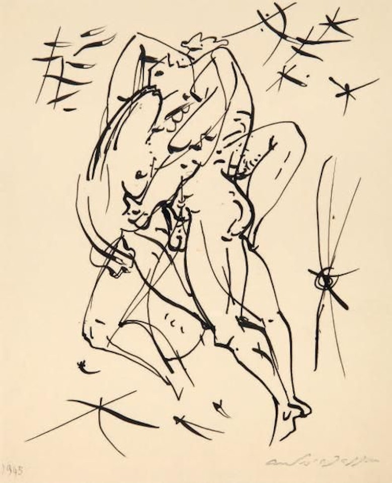 THE FIGHT WITH THE ANGEL by André Masson