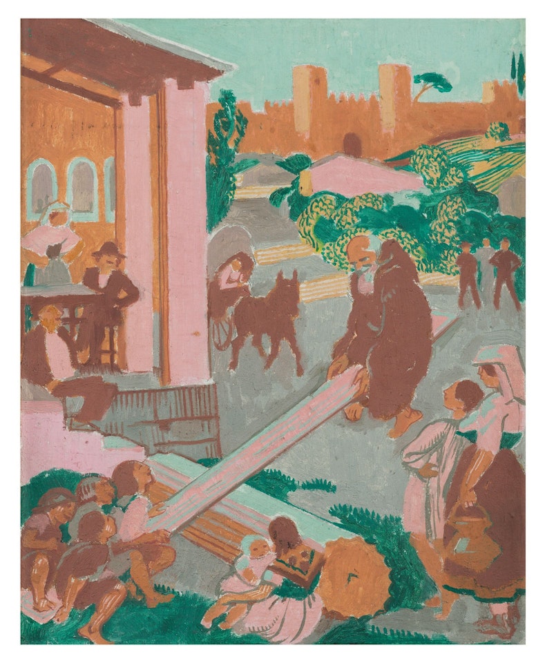 Brother Genièvre plays on the swing by Maurice Denis