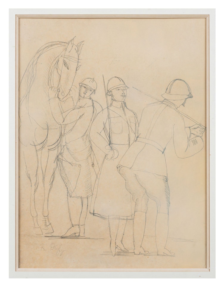 Soldiers and horses. by Jean Dufy