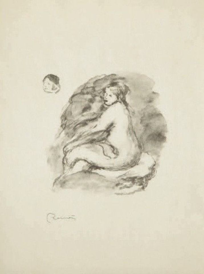 Study of a nude woman, seated, variant by Pierre-Auguste Renoir