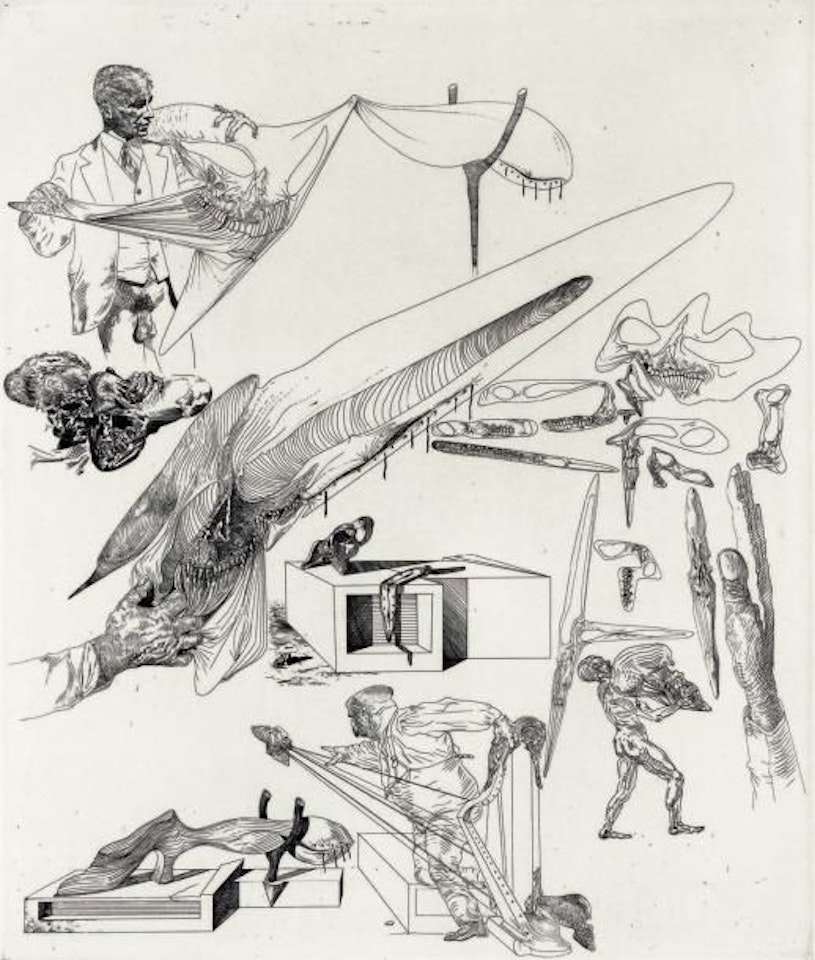 SOFT SKULLS AND CRANIAL HARPS by Salvador Dali
