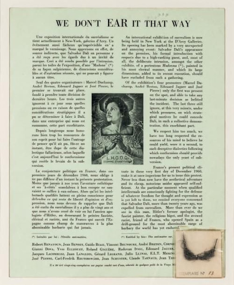 LEAFLET. WE DON"T HEAR IT THAT WAY by Salvador Dali