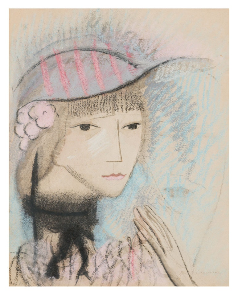 Young woman in a purple hat by Marie Laurencin